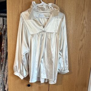Adrienne Cream Satin Blouse